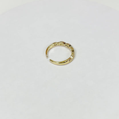 R028 gold infinity paved adjustable ring