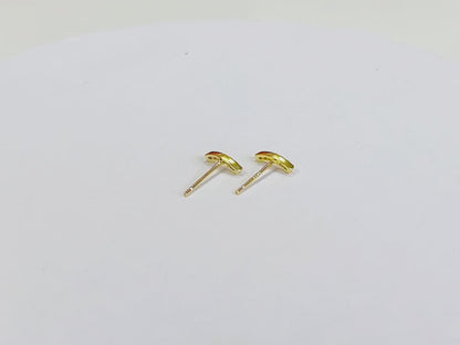 Gold Vermeil London dainty gold bar paved stud earring