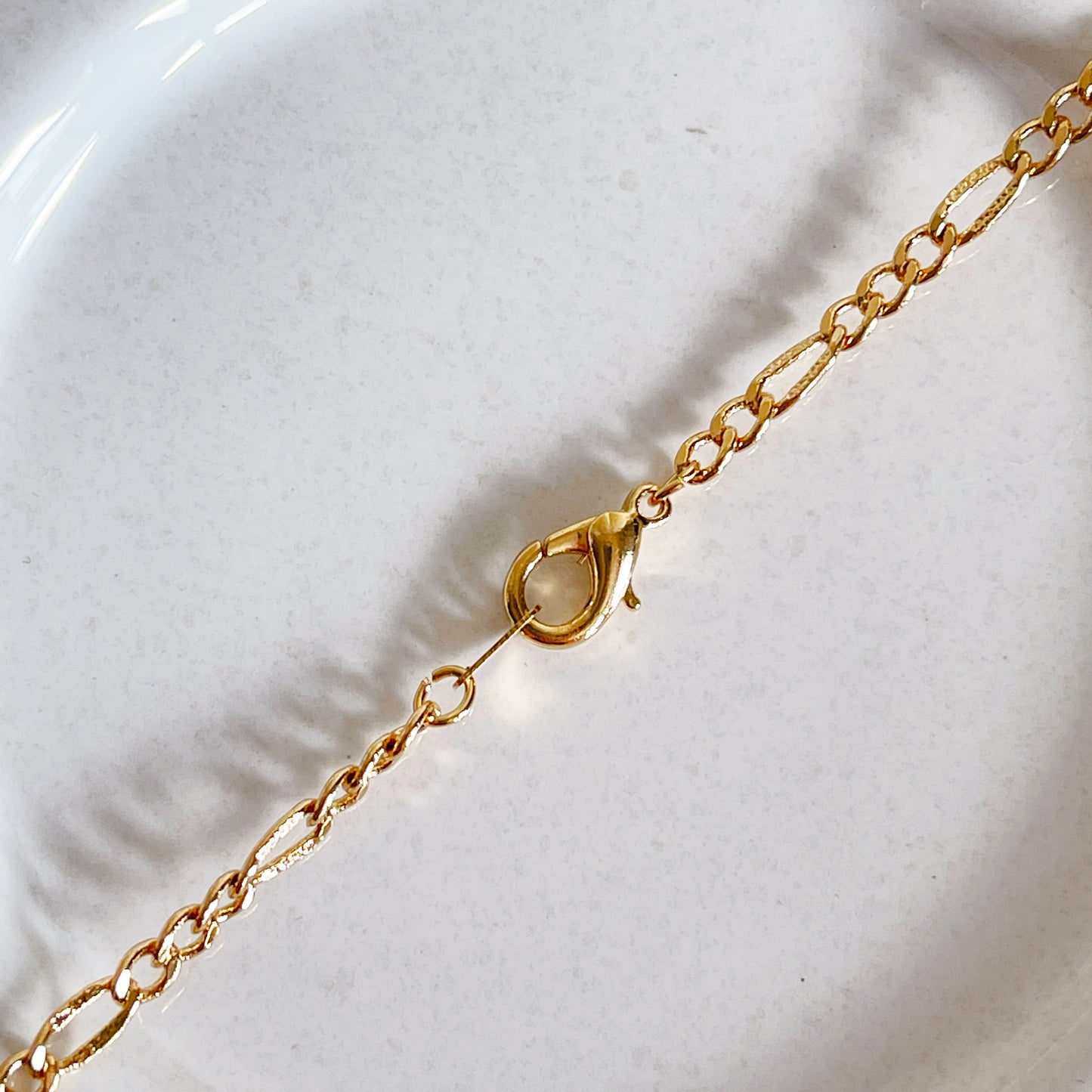 Riley dainty gold figaro chain necklace