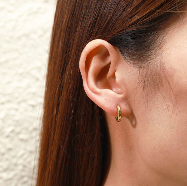 Gianna classical gold huggie hoop earrings