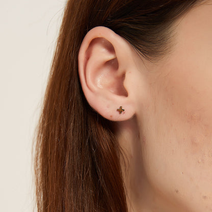 Hadley dainty x cross stud earrings