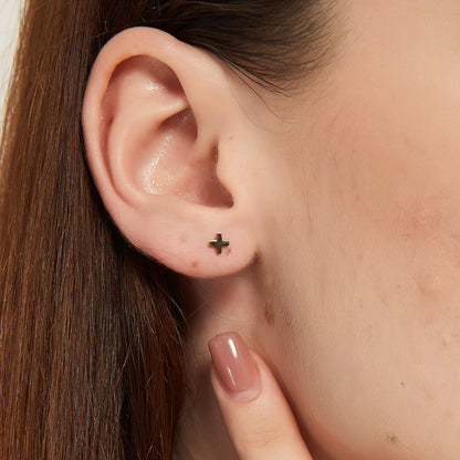 Hadley dainty x cross stud earrings