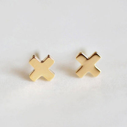 Hadley dainty x cross stud earrings